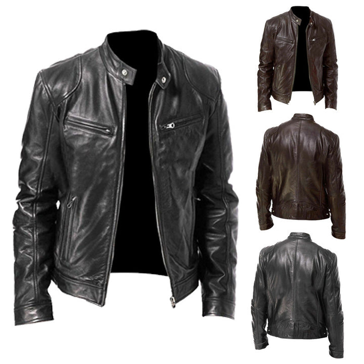 Men's Stylish Biker Leather Jacket Mune Fashion