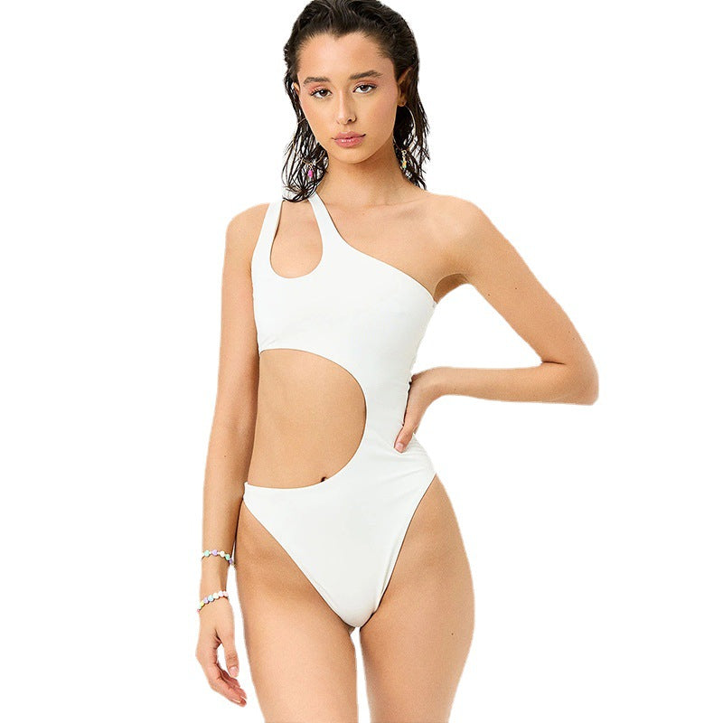 Women's One-Piece Swimsuit with Innovative Cut-Out and Asymmetric Design Mune Fashion