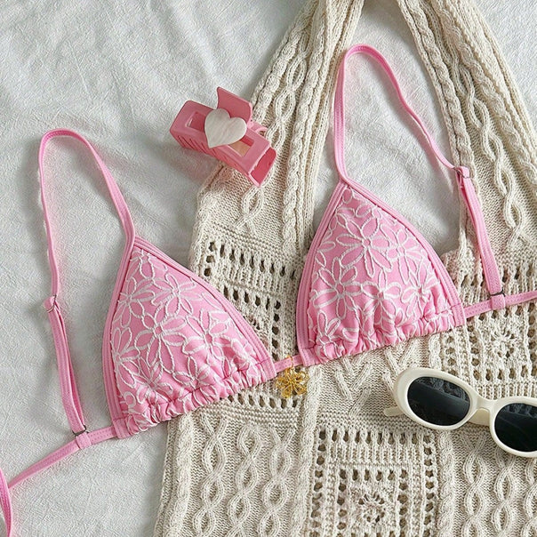Women's Triangle Bikini with Floral Design Mune Fashion