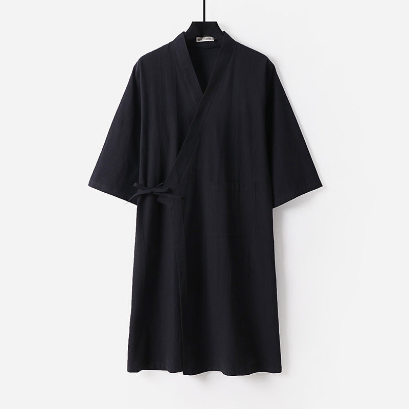 Women's Kimono Wrap Dress with Ties and Patch Pockets Mune Fashion