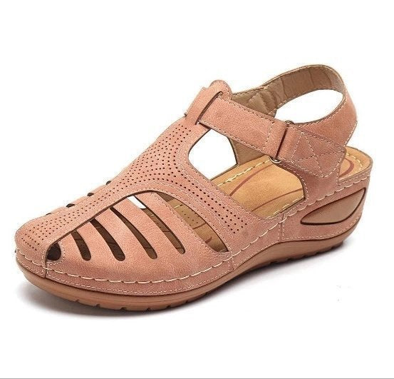 Ladies nan closed slingback sandals with perforated upper material, ergonomic comfort footbed and lightweight wedge heel Mune Fashion