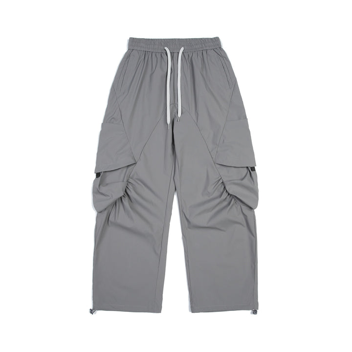Men's Functional Cargo Pants in Tech Nylon with Elastic Waistband and Drawstring Mune Fashion