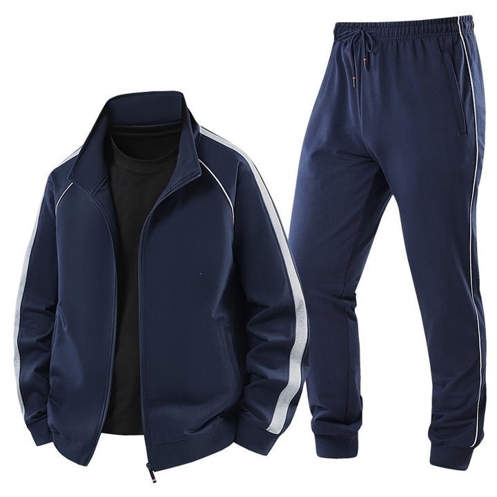 Men's Lightweight Casual Training Suit Set with Zip Jacket, Elastic Waistband & Zip Pockets Mune Fashion
