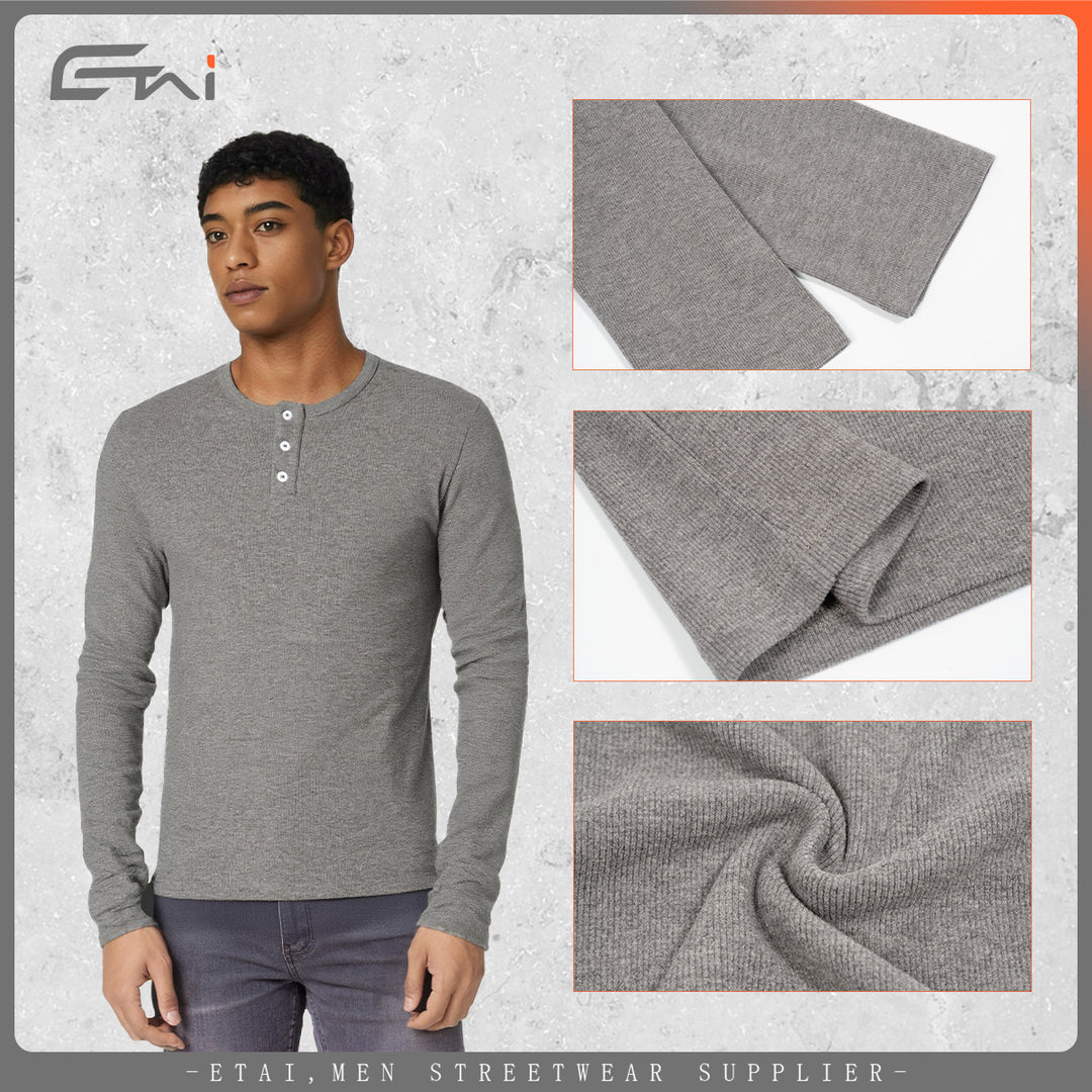 Women Long Sleeve Thermal Henley Shirt Mune Fashion