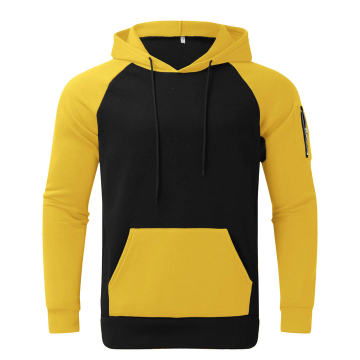 Men's raglan hoodie made of cotton blend with kangaroo pocket, sleeve pocket, and hood drawstring Mune Fashion