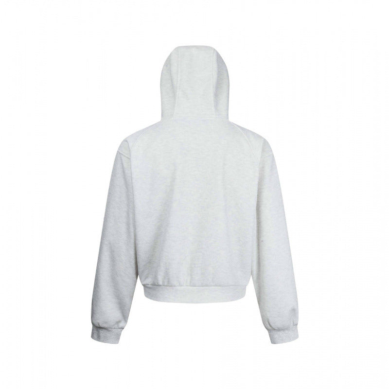 Unisex Short Hoodie Zip Pullover made of French Terry with Raglan Sleeves and Hidden Side Pockets Mune Fashion