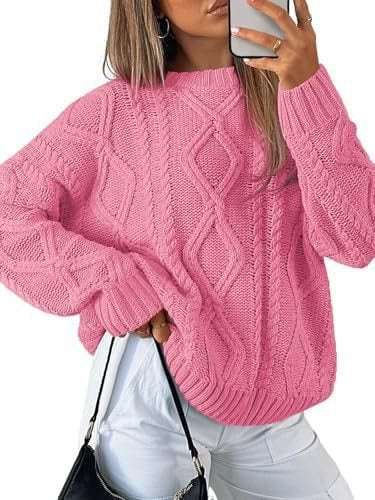 Women's chunky knit sweater in cable pattern with casual oversized cut Mune Fashion