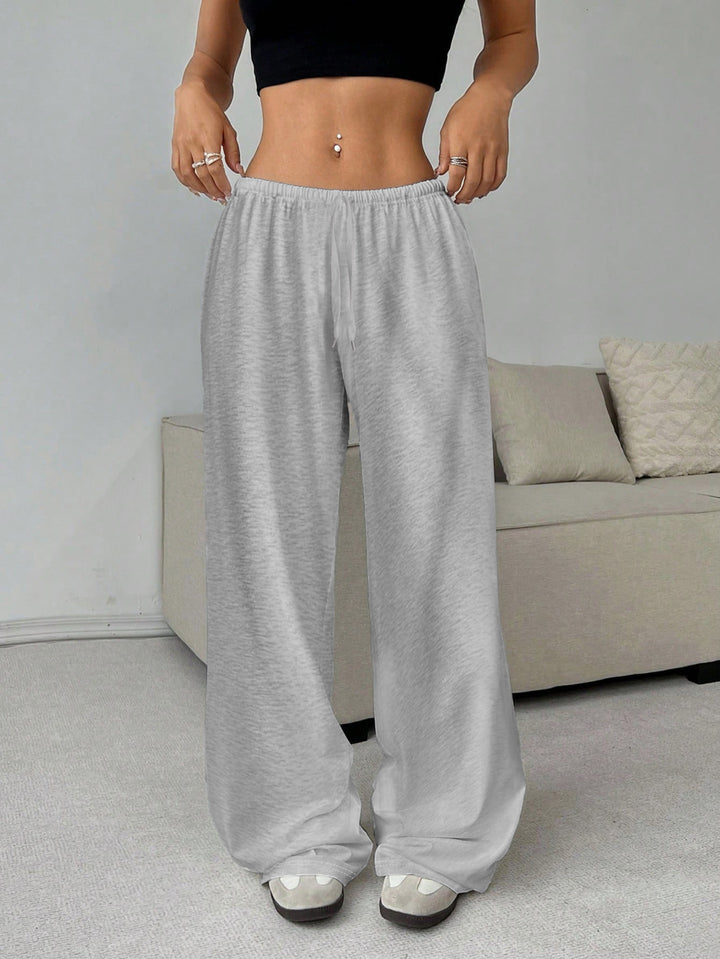 Women's Highwaist Palazzo Jogger with elastic comfort waistband, drawstring and side pockets Mune Fashion