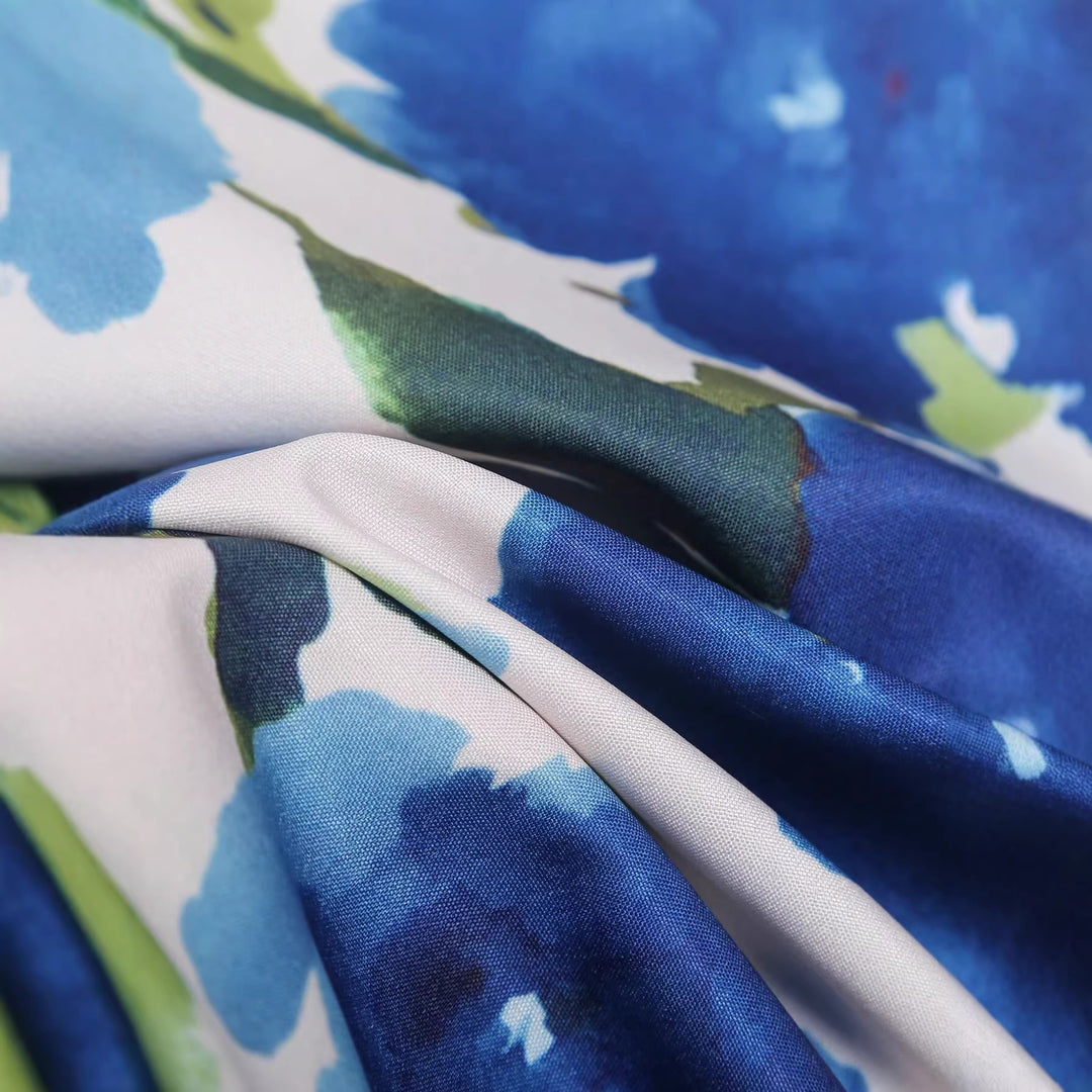 Women Loose-Fitting Silk-Like Blouse with Watercolor Print Mune Fashion