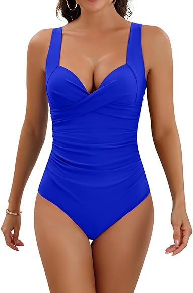 Women figure-hugging swimsuit with draped front Mune Fashion