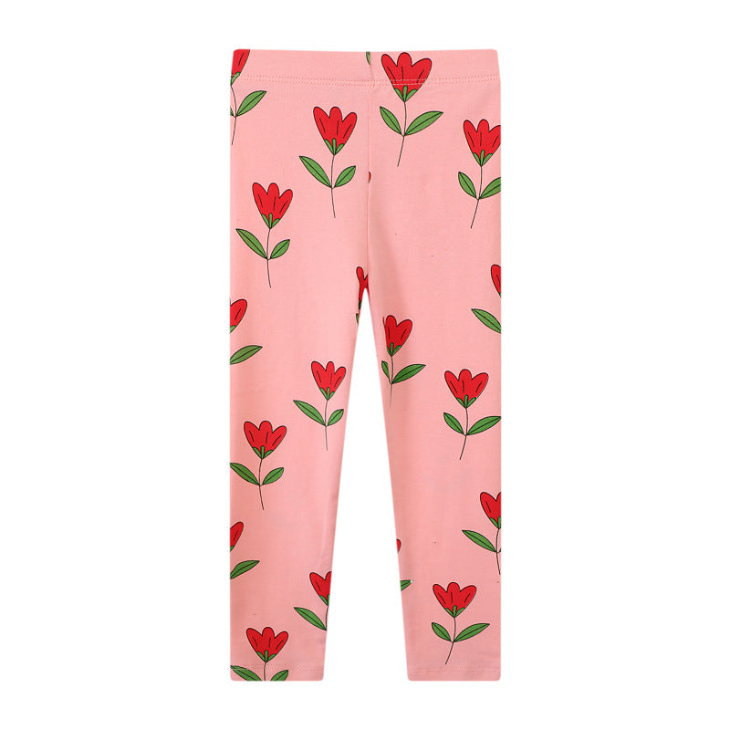 Girls leggings with playful floral pattern Mune Fashion