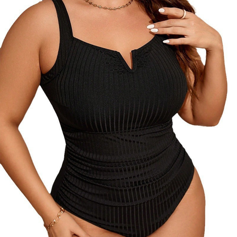 Ladies figure-flattering swimsuit with sophisticated ribbed details Mune Fashion