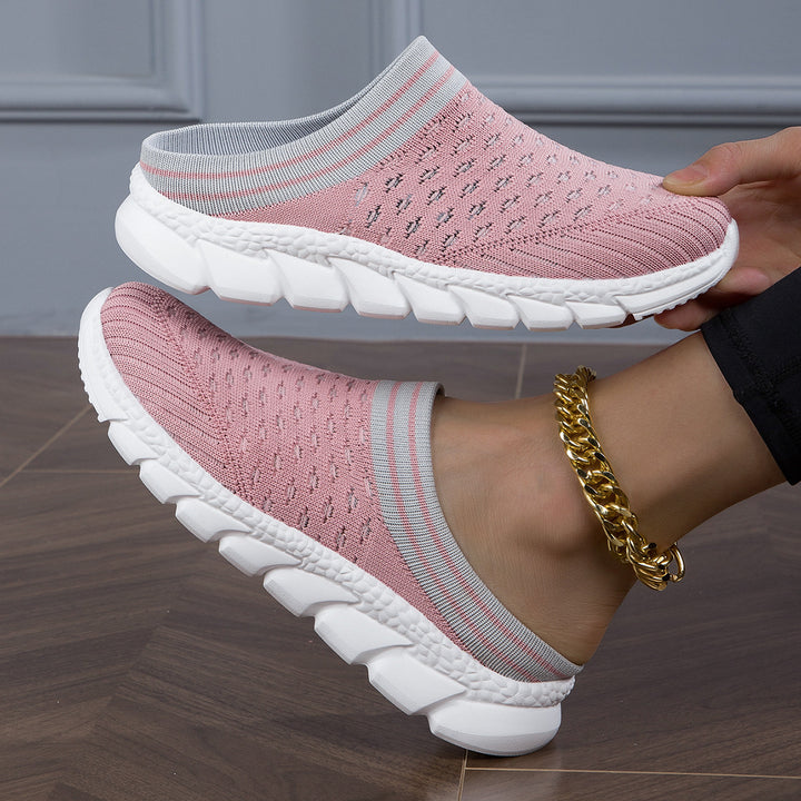 Women's nano sock-like comfort slippers with point-elastic knitted upper, segmented cushioning sole, and soft comfort insole Mune Fashion
