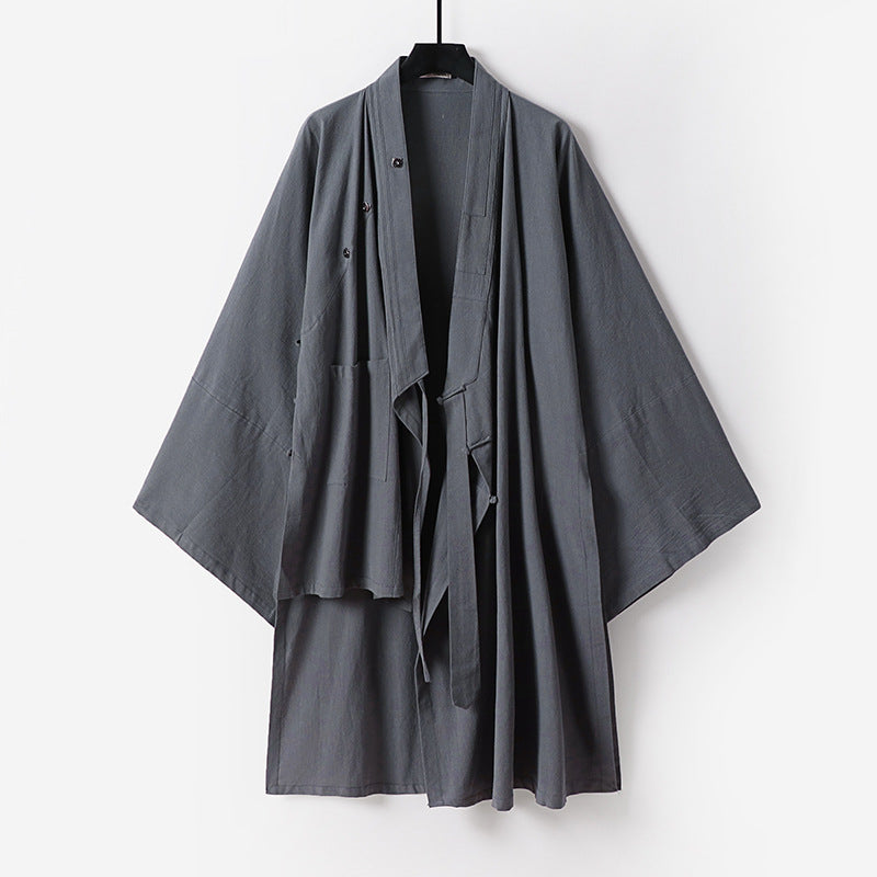 Unisex Oversize-Kimono-Coat made of cotton blend with loose fit and tie belt Mune Fashion