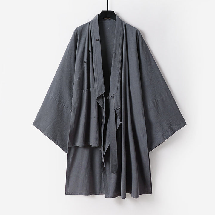 Unisex Oversize-Kimono-Coat made of cotton blend with loose fit and tie belt Mune Fashion