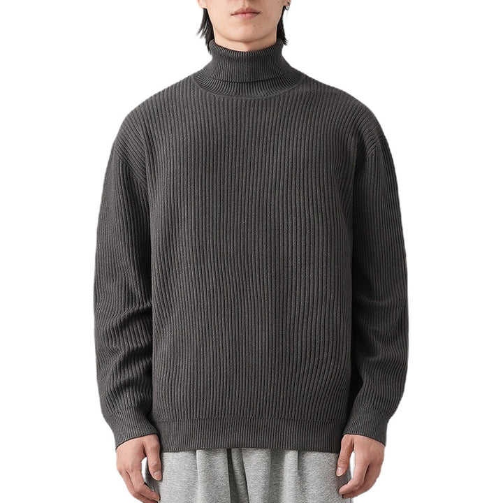Men's chunky knit sweater with stand-up collar Mune Fashion