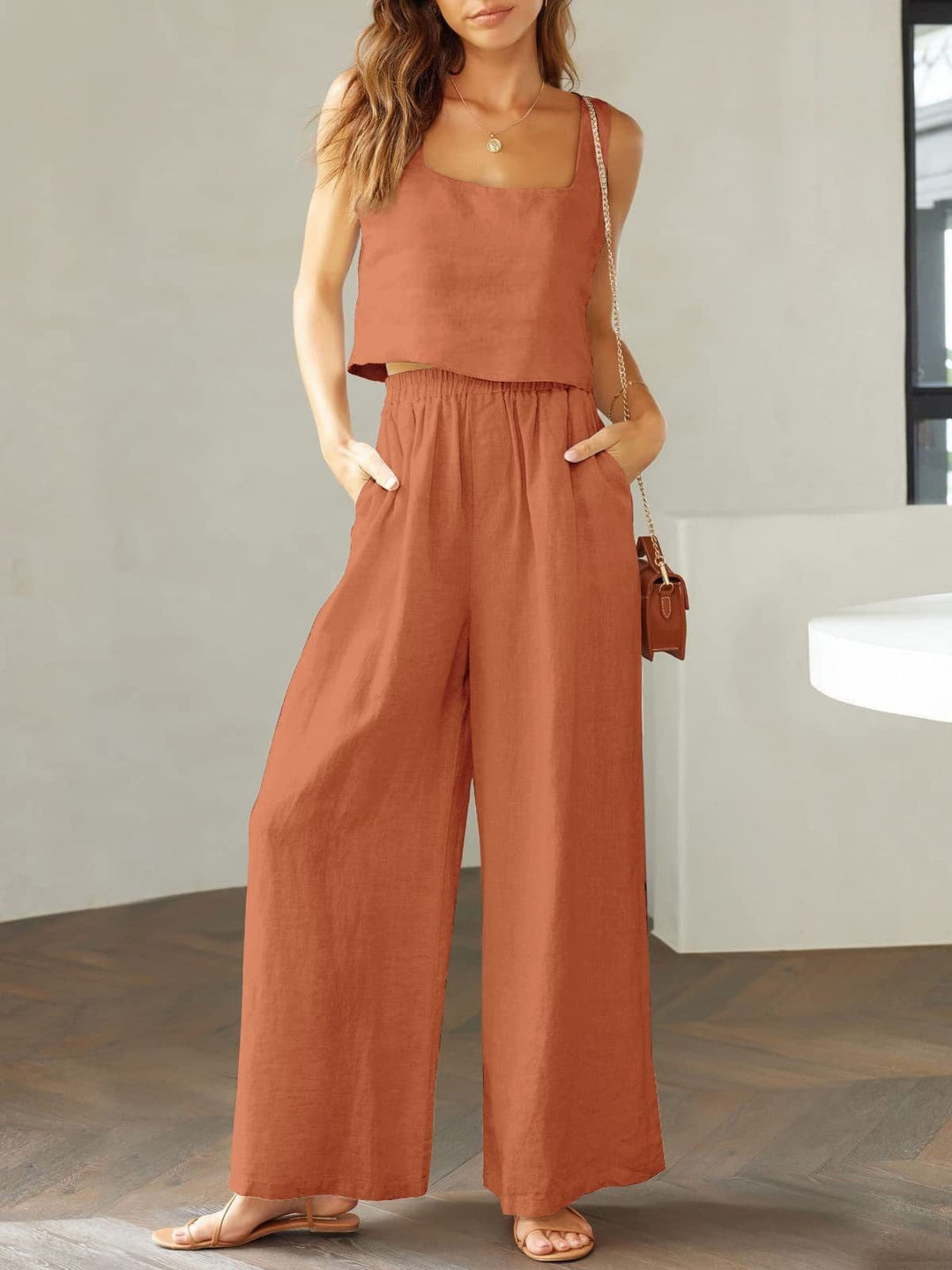 Women's airy two-piece ensemble with a loose fit Mune Fashion