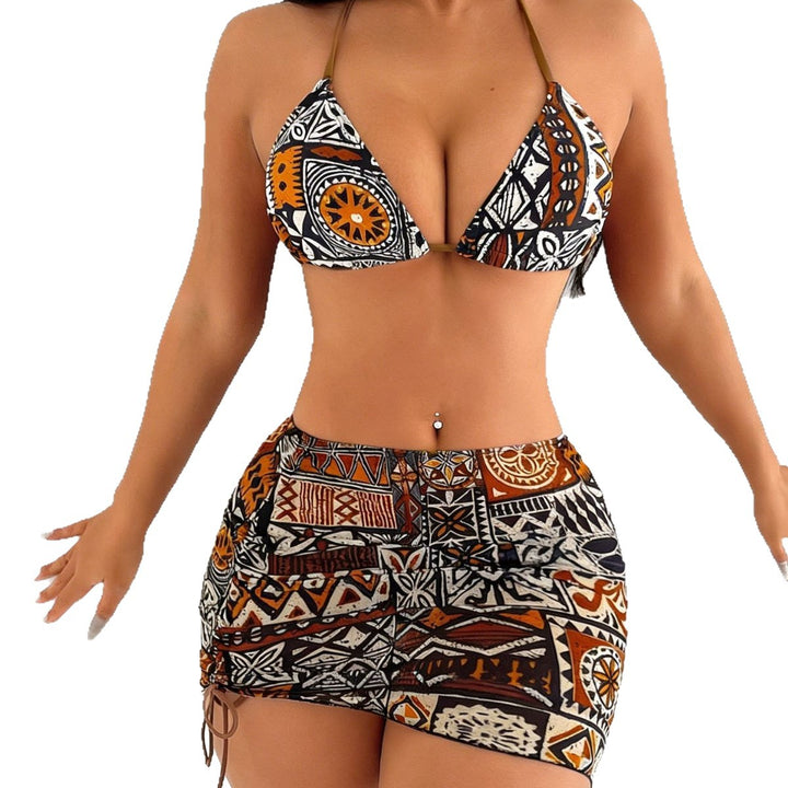 Ladies Triangle Bikini with adjustable wrap skirt Mune Fashion