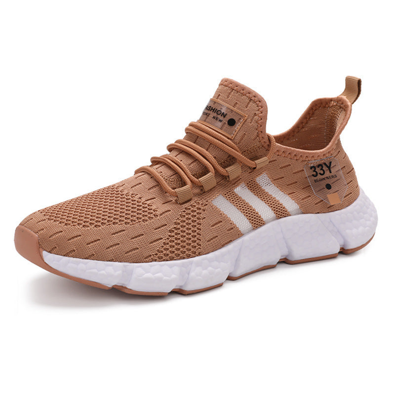 Men's Breathable Knit Sneakers with Cushioned Foam Sole and Stretch Heel Tab Mune Fashion