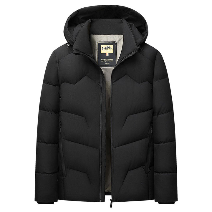 Men's short cut insulated quilted jacket with hood, windbreaker & technical inner lining Mune Fashion