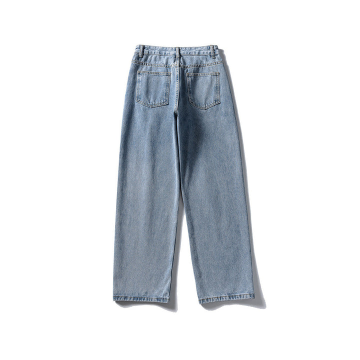 Women Wide-Cut High-Waist Denim Jeans with Straight Leg Mune Fashion