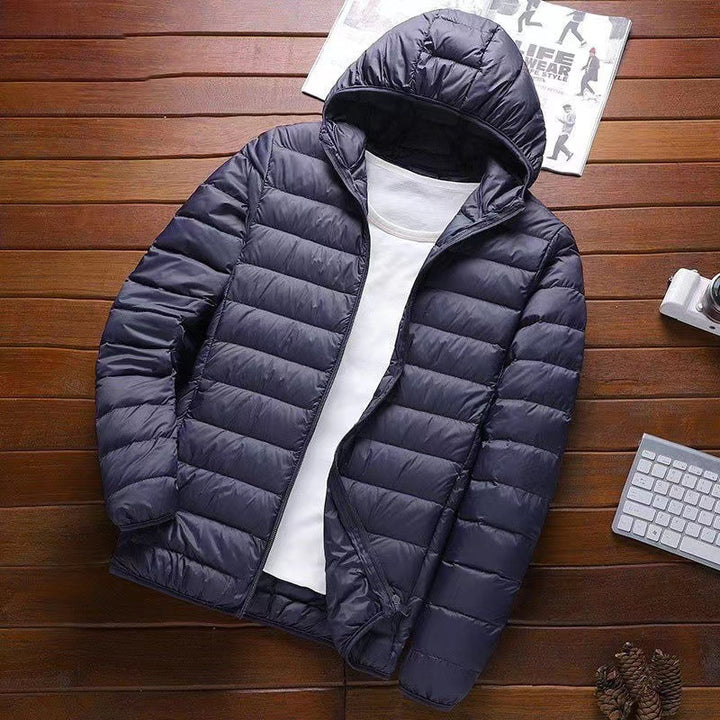 Men's Nan Ultra-Light Hooded Padded Jacket with Packing Function and Windproof Shell Mune Fashion