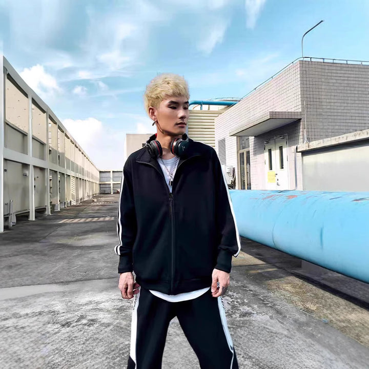 Men's Athletic Training Jacket with High Collar Mune Fashion