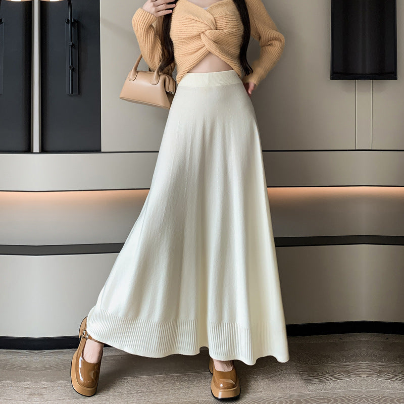 Ladies Elegant Maxi Skirt with Pleats and Elastic Waistband Mune Fashion