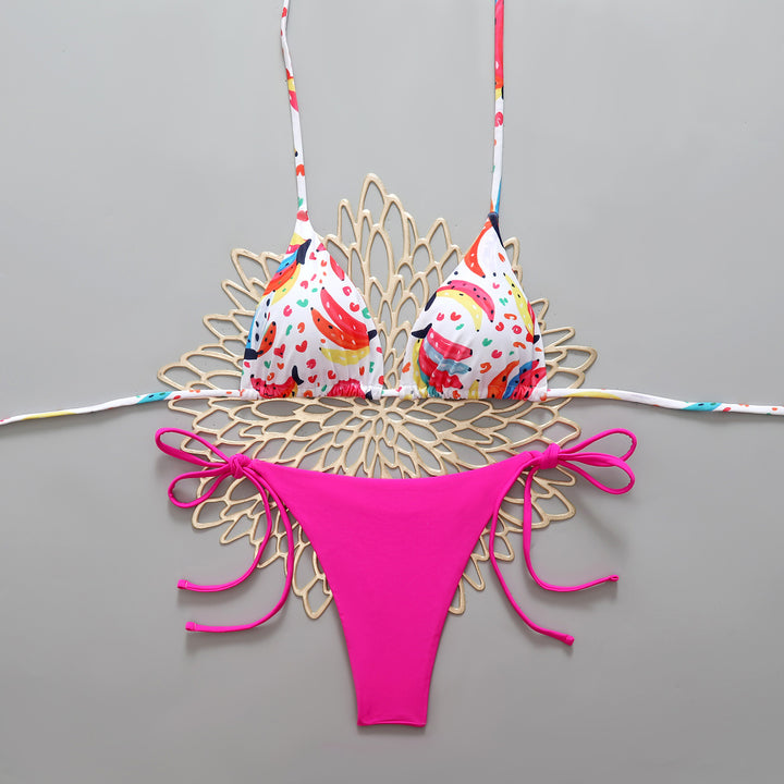 Women’s bikini set with colorful designs and adjustable side straps Mune Fashion