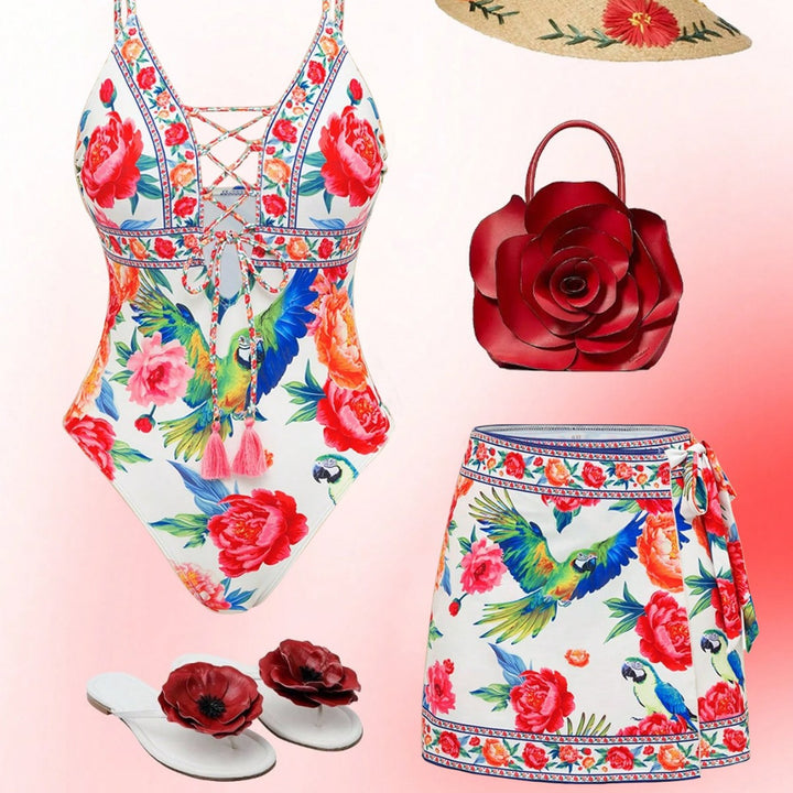 Women's swimsuit with refined cut and matching skirt Mune Fashion