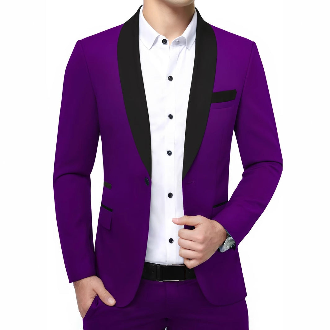 Men's Slim Fit Evening Suit Jacket in Tuxedo Style with Shawl Collar Mune Fashion