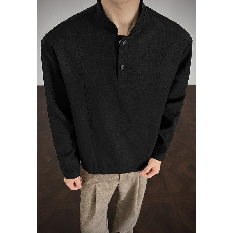 Men's Casual Long Sleeve with Stand-Up Collar Mune Fashion