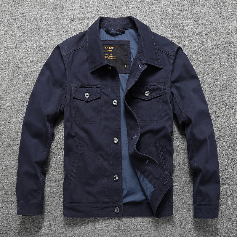 Men's Cotton Twill Shirt Jacket in Workwear Style with Chest Pockets Mune Fashion