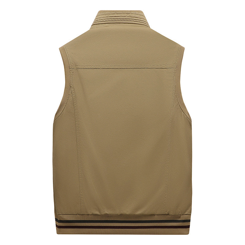 Men's Multifunctional Outdoor Vest with four flap pockets, stand collar and mesh lining Mune Fashion