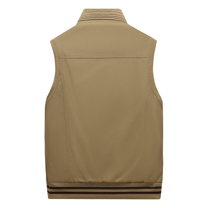 Men's Multifunctional Outdoor Vest with four flap pockets, stand collar and mesh lining Mune Fashion