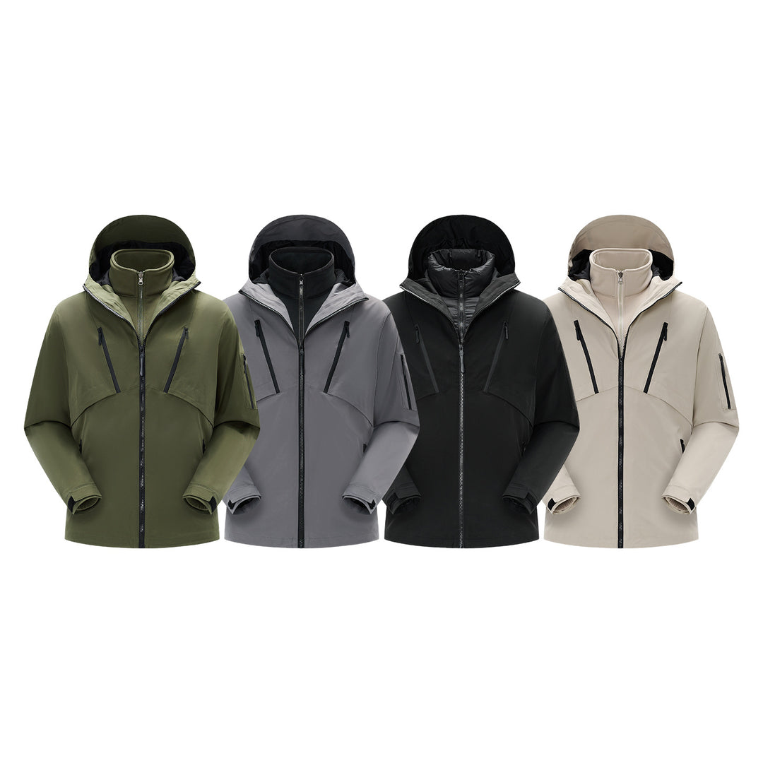 Men's Technical Softshell Jacket with Hood, Water-Repellent Membrane and Multiple Zipper Pockets Mune Fashion