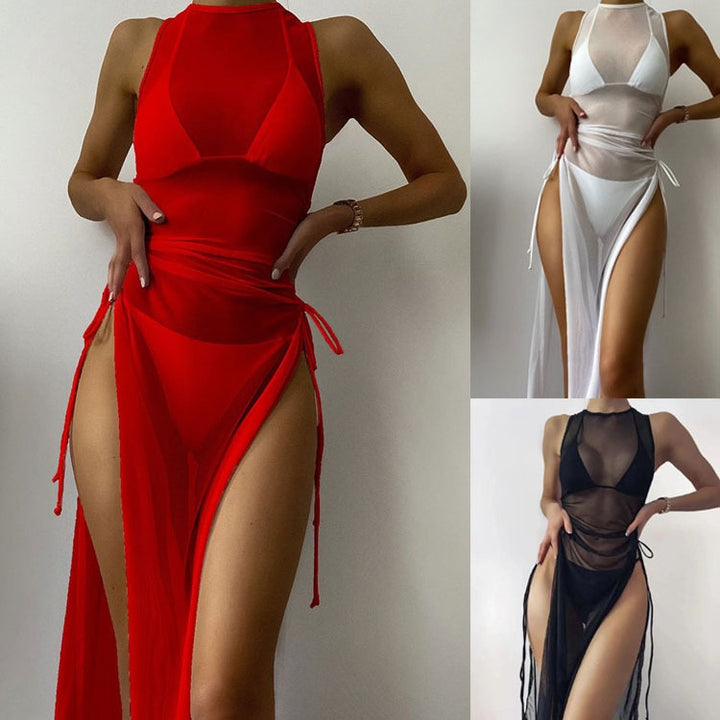 Women's beach dress with refined lacing details Mune Fashion