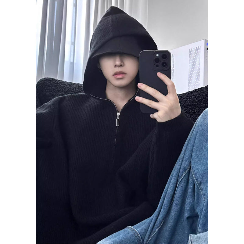 Men's Cozy Chunky Knit Sweater with Zipper Mune Fashion