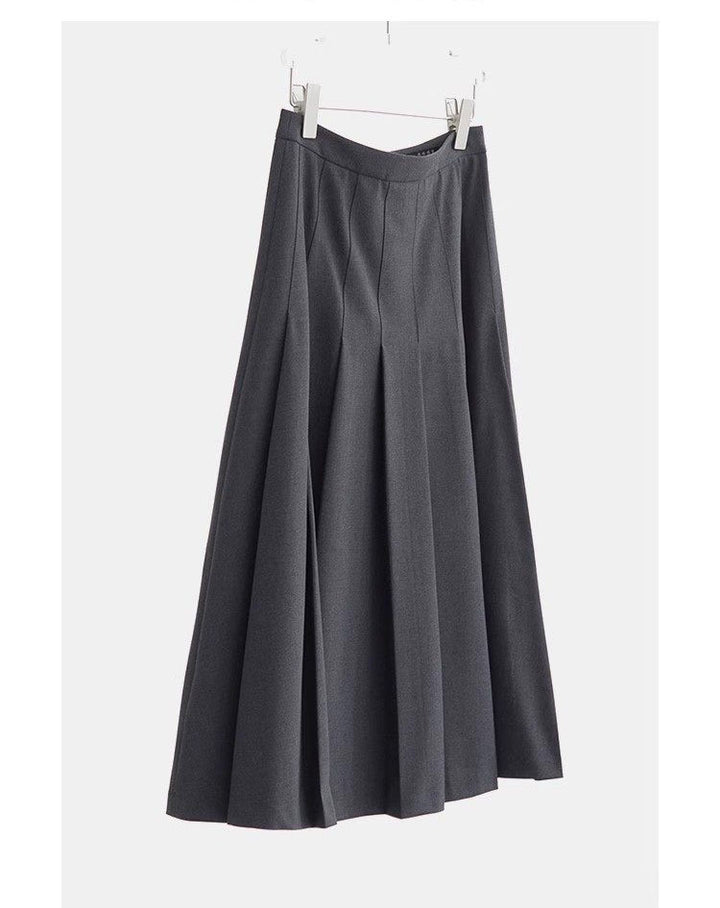 Women Long Pleated Skirt with High Waist Mune Fashion