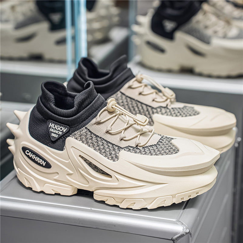 Unisex futuristic chunky sneaker with knitted shaft, sculpted EVA sole and quick lacing Mune Fashion