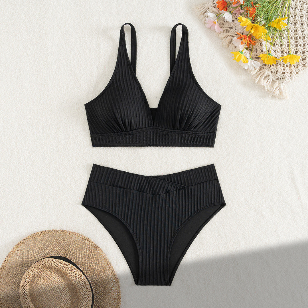 Women's Comfortable Bikini with Refined Ribbed Details Mune Fashion
