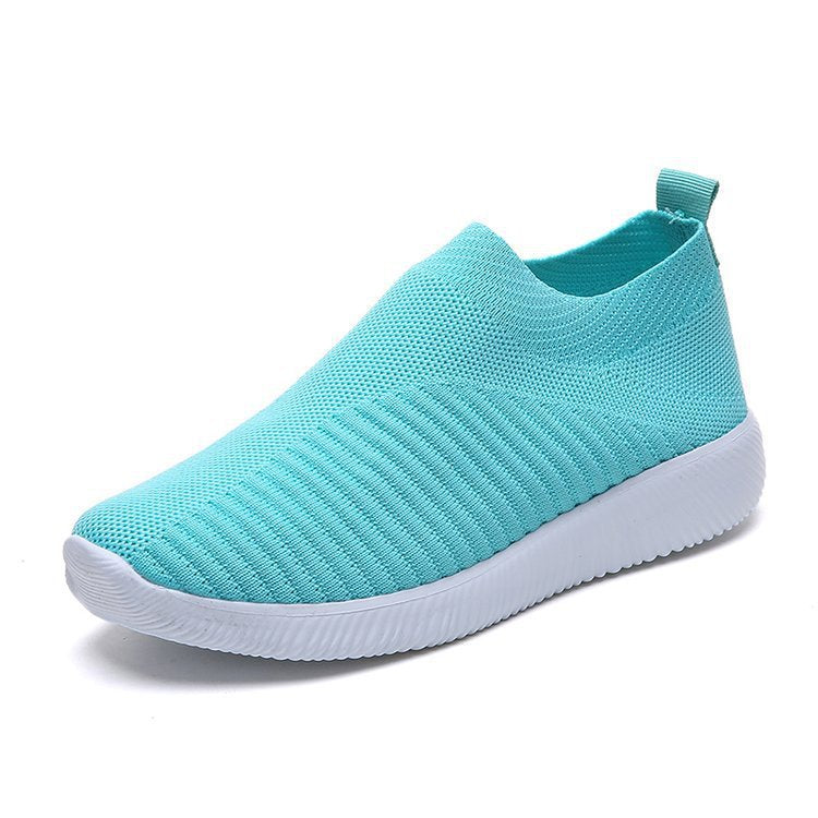 Women's knit slip-on leisure shoe with elastic shaft, lightweight cushioning, and slip-resistant outsole Mune Fashion