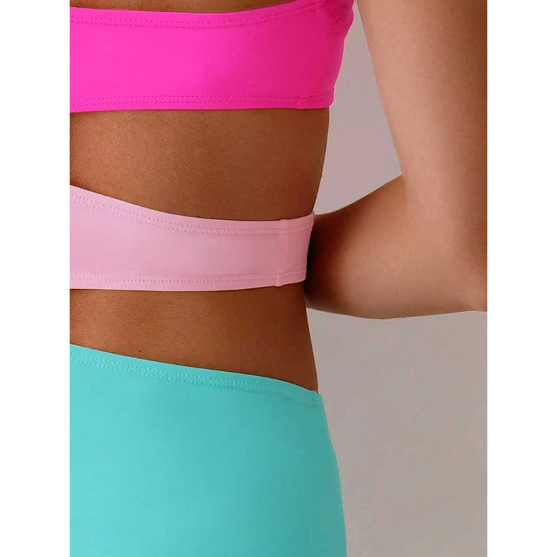 Women's one-piece swimsuit with asymmetrical cut and trendy color combination Mune Fashion