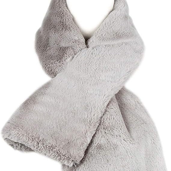 Ladies Luxurious Faux Fur Stole with Pocket Slot and Soft Thermal Lining Mune Fashion