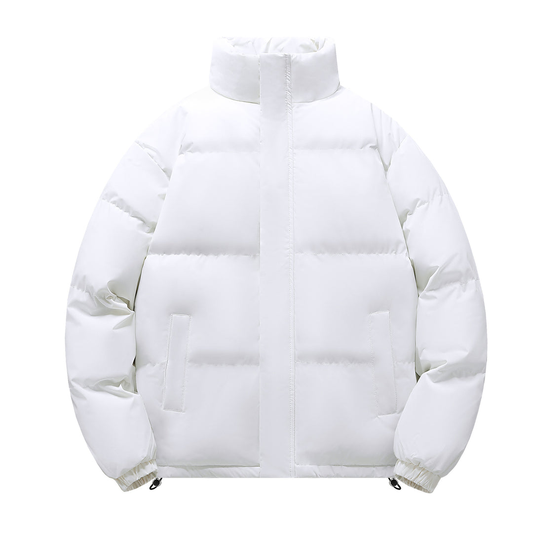 Men's short cut heavily padded quilted jacket with high stand-up collar and drawstring hem Mune Fashion
