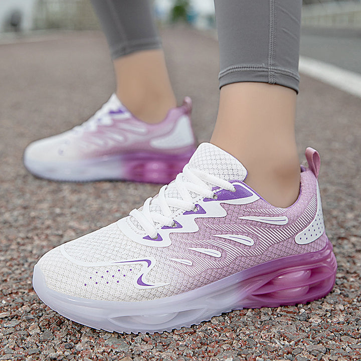 Women's trendy sports sneakers with visible air chamber midsole and seamless knit upper Mune Fashion