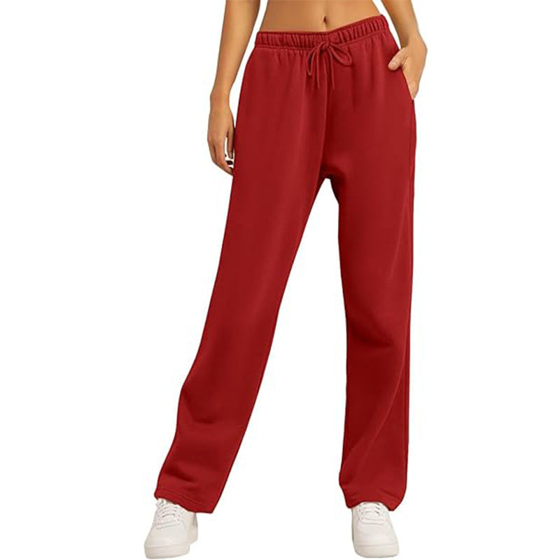 Ladies high-quality relaxed pants with a high waist, straight leg, and integrated side pockets Mune Fashion