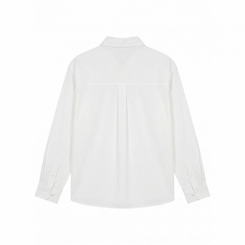 Unisex Embroidered Oversized Shirt made of Cotton Blend with Button Placket and Subtle Motif Embroidery Mune Fashion