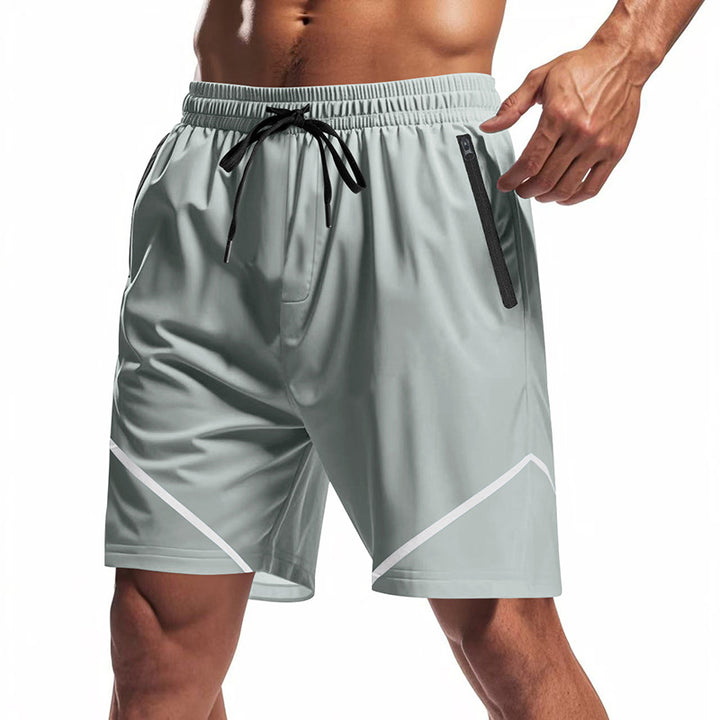 Men's breathable training shorts with zippered pockets and elastic drawstring waistband Mune Fashion