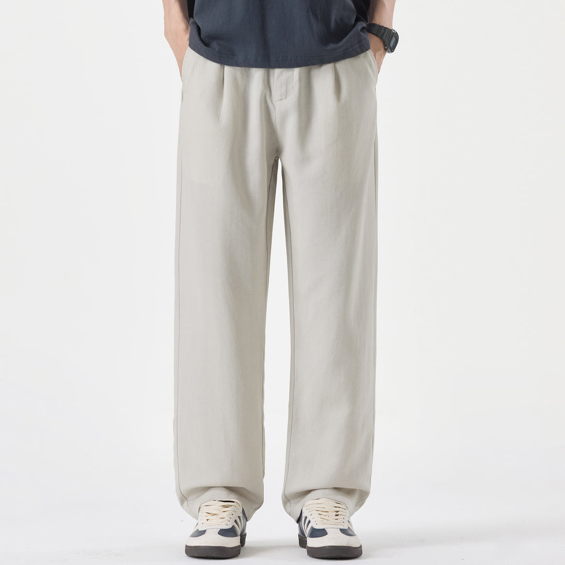 Men's wide pleated trousers in relaxed fit made of cotton twill Mune Fashion
